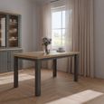 Pontypool Dining Table - 6-8 Seater - 150cm-200cm - Extending - Dark Grey and Light Oak