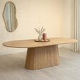 Novero Dining Table - 280cm - 12 Seater - Oval - Pedestal - Natural Oak