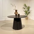 Novero Dining Table - 130cm - 4 Seater - Round - Pedestal - Espresso Oak