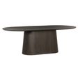 Novero Dining Table - 230cm - 10 Seater - Oval - Pedestal - Espresso Oak