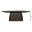 Novero Dining Table - 230cm - 10 Seater - Oval - Pedestal - Espresso Oak