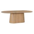 Novero Dining Table - 230cm - 10 Seater - Oval - Pedestal - Natural Oak