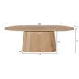 Novero Dining Table - 230cm - 10 Seater - Oval - Pedestal - Natural Oak