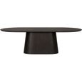 Novero Dining Table - 280cm - 12 Seater - Oval - Pedestal - Espresso Oak