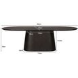 Novero Dining Table - 280cm - 12 Seater - Oval - Pedestal - Espresso Oak