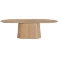 Novero Dining Table - 280cm - 12 Seater - Oval - Pedestal - Natural Oak