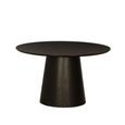 Novero Dining Table - 130cm - 4 Seater - Round - Pedestal - Espresso Oak