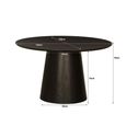 Novero Dining Table - 130cm - 4 Seater - Round - Pedestal - Espresso Oak