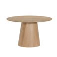 Novero Dining Table - 130cm - 4 Seater - Round - Pedestal - Natural Oak