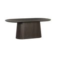 Novero Dining Table - 200cm - 8 Seater - Oval - Pedestal - Espresso Oak