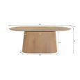 Novero Dining Table - 200cm - 8 Seater - Oval - Pedestal - Natural Oak