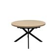 Dalton Extending Dining Table - 4-6 Seater - 120cm-160cm - Round - Light Oak - Spider Legs