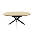 Dalton Extending Dining Table - 4-6 Seater - 120cm-160cm - Round - Light Oak - Spider Legs