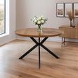 Panama Dining Table - 4 Seater - 120cm - Round - Spider Legs - Dark Oak