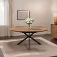 Panama Extending Dining Table - 4-6 Seater - 120cm-160cm - Round - Spider Legs - Dark Oak