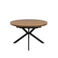 Panama Extending Dining Table - 4-6 Seater - 120cm-160cm - Round - Spider Legs - Dark Oak