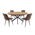 Panama Extending Dining Table - 4-6 Seater - 120cm-160cm - Round - Spider Legs - Dark Oak