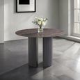 Bossini Dining Table - 4 Seater - 120cm - Round - Pedestal - Dark Grey Sintered Stone