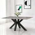 Cora Dining Table - 6 Seater - 180cm - Polished Rebecca Grey Sintered Stone
