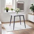 Lavina Dining Table - 2 Seater - 75cm - Square - White Sintered Stone