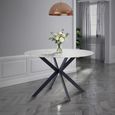 Talia Dining Table - 4 Seater - 120cm - Round - Spider Legs - Italy White Sintered Stone