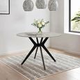 Tulsa Dining Table - 4 Seater - 110cm - Round - Spider Legs - Grey Sintered Stone