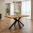 Zara Dining Table - 4 Seater - 140cm - Spider Legs - Ash Herringbone