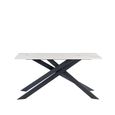 Camilla Dining Table - 6 Seater - 160cm - White and Kass Gold Sintered Stone
