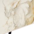 Camilla Dining Table - 6 Seater - 160cm - White and Kass Gold Sintered Stone
