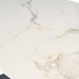 Camilla Dining Table - 6 Seater - 160cm - White and Kass Gold Sintered Stone