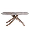 Fendi Dining Table - 6 Seater - 180cm - Oval - Brown Sintered Stone