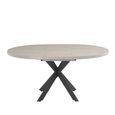 Rimini Extending Dining Table - 4-6 Seater - 120cm-160cm - Round - Spider Legs - Light Grey