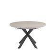 Rimini Extending Dining Table - 4-6 Seater - 120cm-160cm - Round - Spider Legs - Light Grey