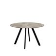 Saldini Dining Table - 4 Seater - 110cm - Round - Spider Legs - Grey Sintered Stone
