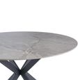 Talia Dining Table - 4 Seater - 120cm - Round - Spider Legs - Grey Sintered Stone