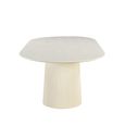 Patrice Fluted Dining Table - 8 Seater - 180cm - Oval - Pedestal - Off White - Mango Wood