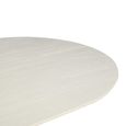 Patrice Fluted Dining Table - 8 Seater - 180cm - Oval - Pedestal - Off White - Mango Wood