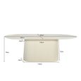 Patrice Fluted Dining Table - 8 Seater - 180cm - Oval - Pedestal - Off White - Mango Wood