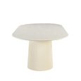 Patrice Fluted Dining Table - 8 Seater - 200cm - Oval - Pedestal - Off White - Mango Wood