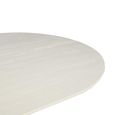 Patrice Fluted Dining Table - 8 Seater - 200cm - Oval - Pedestal - Off White - Mango Wood
