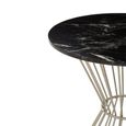 Anzio Dining Table - 2 Seater - 70cm - Round - Black Marble with Silver Hourglass Base