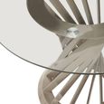 Anzio Dining Table - 2 Seater - 90cm - Round - Clear Glass with Silver Hourglass Base