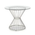 Anzio Dining Table - 2 Seater - 90cm - Round - Clear Glass with Wireframe Hourglass Base