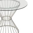 Anzio Dining Table - 2 Seater - 90cm - Round - Clear Glass with Wireframe Hourglass Base