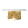 Arezzo Dining Table - 6 Seater - 180cm - Clear Glass with Gold Base