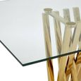 Arezzo Dining Table - 6 Seater - 180cm - Clear Glass with Gold Base