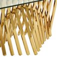 Arezzo Dining Table - 6 Seater - 180cm - Clear Glass with Gold Base