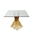 Arezzo Dining Table - 8 Seater - 200cm - Clear Glass with Gold Base