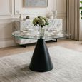 Azalea Dining Table - 2 Seater - 80cm - Round Pedestal - Clear Glass