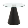 Azalea Dining Table - 2 Seater - 80cm - Round Pedestal - Clear Glass